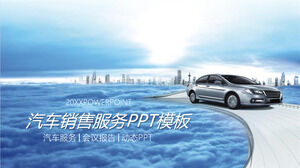 Download del modello PPT del tema del servizio di vendita di auto blu