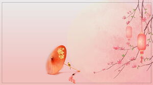 Four pink aesthetic antique PPT background images