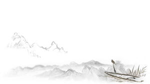 Drei elegante Ink-and-Wash-Mountain-PPT-Hintergrundbilder zum kostenlosen Download