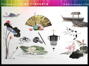 Scarica 8 set di materiali PPT per elementi in stile cinese