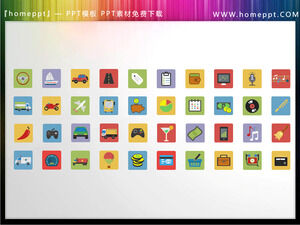 Faça o download de 40 materiais de ícones PPT de estilo de vida vetorial colorido