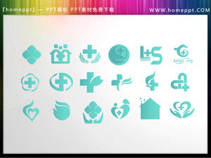 Trzy zestawy materiałów ikon wektorowych motywu medycznego PPT
