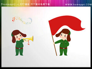 Lei Feng 학습을 위한 7가지 만화 테마 PPT 자료 다운로드