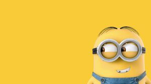 Cute little yellow person PPT background image