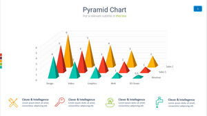 Materiais gráficos PPT de pirâmide 3D