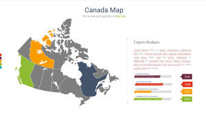 加拿大地图PPT素材