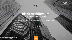 เทมเพลต PowerPoint ฟรีสำหรับสถาปัตยกรรมสีดำ