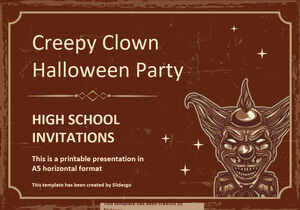 Przerażające Clown Halloween Party High School zaproszenia