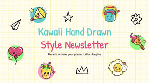 Newsletter in stile disegnato a mano Kawaii