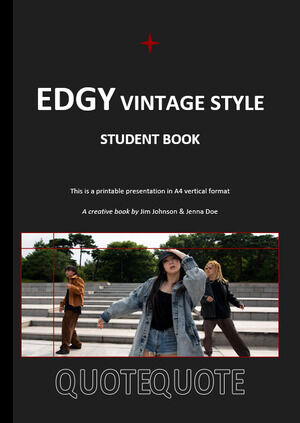 エッジの効いたビンテージ スタイルの学生の本