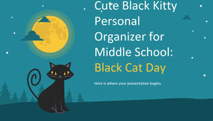 Ortaokul için Cute Black Kitty Kişisel Ajanda: Kara Kedi Günü
