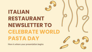 世界パスタデーを祝うイタリアンレストランのニュースレター