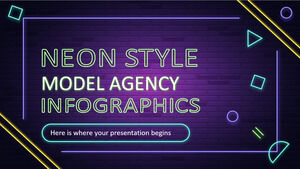 Infografiki agencji modelek w stylu neonowym