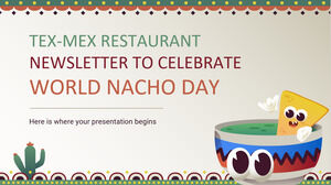 Boletín de restaurante Tex-Mex para celebrar el Día Mundial del Nacho