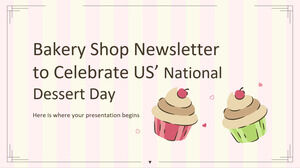 米国のナショナル デザート デーを祝うベーカリー ショップのニュースレター