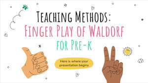 Teaching Methods: Finger Play of Waldorf for Pre-K