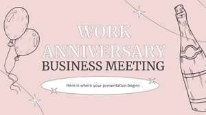 Reunión de negocios de aniversario de trabajo