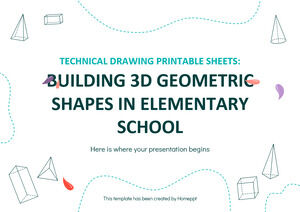Folhas Imprimíveis de Desenho Técnico: Construindo Formas Geométricas 3D no Ensino Fundamental