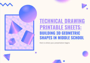 أوراق قابلة للطباعة للرسم الفني: بناء أشكال هندسية ثلاثية الأبعاد في المدرسة الإعدادية