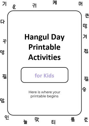 Hangul Day Printable Activities for Kids