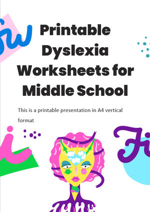 Printable Dyslexia Worksheets for Middle School