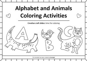 Aktivitäten zum Ausmalen von Alphabet und Tieren