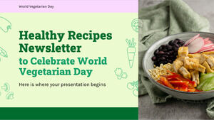 Healthy Recipes Newsletter to Celebrate World Vegetarian Day