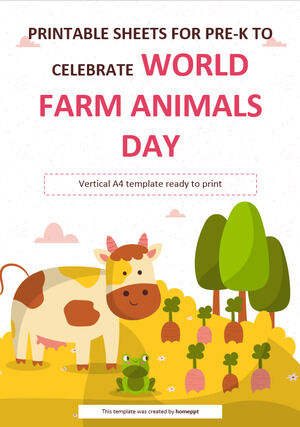 Printable Sheets for Pre-K to Celebrate World Farm Animals Day