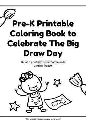 Libro imprimible para colorear de prekínder para celebrar el Día del Gran Sorteo