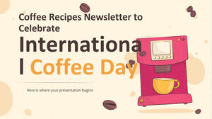 Boletim de Receitas de Café para Comemorar o Dia Internacional do Café