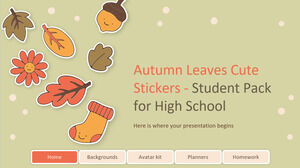 Sonbahar Yaprakları Sevimli Çıkartmalar - Lise için Öğrenci Paketi