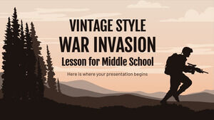 Lekcja inwazji wojennej w stylu vintage dla gimnazjum