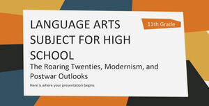 Materia di arti linguistiche per la scuola superiore - 11 ° grado: i ruggenti anni Venti, il modernismo e le prospettive del dopoguerra