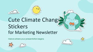 Adesivos fofos sobre mudança climática para boletim informativo de marketing