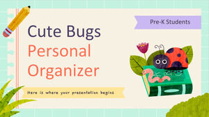 Organizador pessoal Cute Bugs para alunos pré-escolares