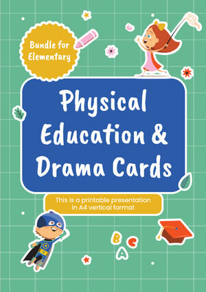 Paquete de tarjetas de educación física y teatro para primaria