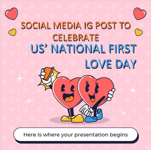 미국의 첫사랑의 날을 기념하는 소셜 미디어 IG 게시물