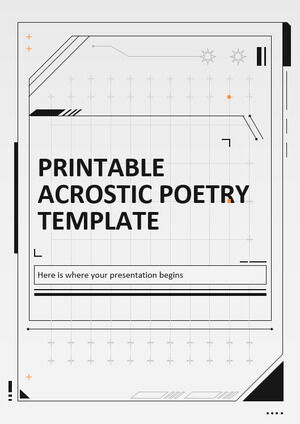 Diapozitive de poezie acrostică imprimabile