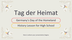 Tag der Heimat : Leçon d'histoire de la Journée de la patrie en Allemagne pour le lycée