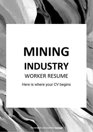 Madencilik Endüstrisi Çalışanı Özgeçmişi