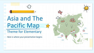 Tema de mapa de Asia y el Pacífico para primaria