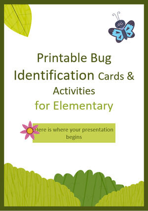 Cartões de identificação de bug imprimíveis e atividades para ensino fundamental