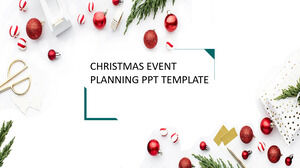 간단하고 작은 신선한 크리스마스 이벤트 계획 PPT 템플릿