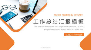 Modelo de relatório de resumo de trabalho simplificado laranja