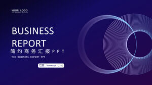Faça o download do modelo PPT de relatório de negócios com um fundo de círculo azul simples