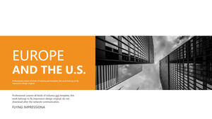 Бесплатная загрузка простого оранжевого шаблона PPT для европейской и американской бизнес-демонстрации