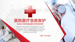 Download PPT template for red hospital medical emergency rescue theme