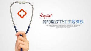 Unduh template PPT gratis untuk topik medis dan kesehatan dengan latar belakang stetoskop