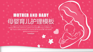 Różowy Ciepły szablon PPT dla matki i dziecka do pobrania