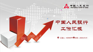 Download del modello PPT del rapporto di riepilogo del lavoro della Red People's Bank of China